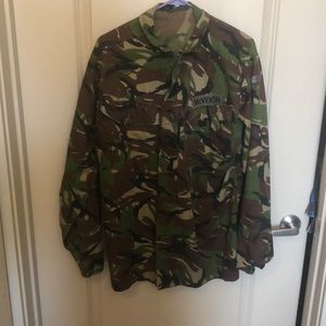British camo button up top
